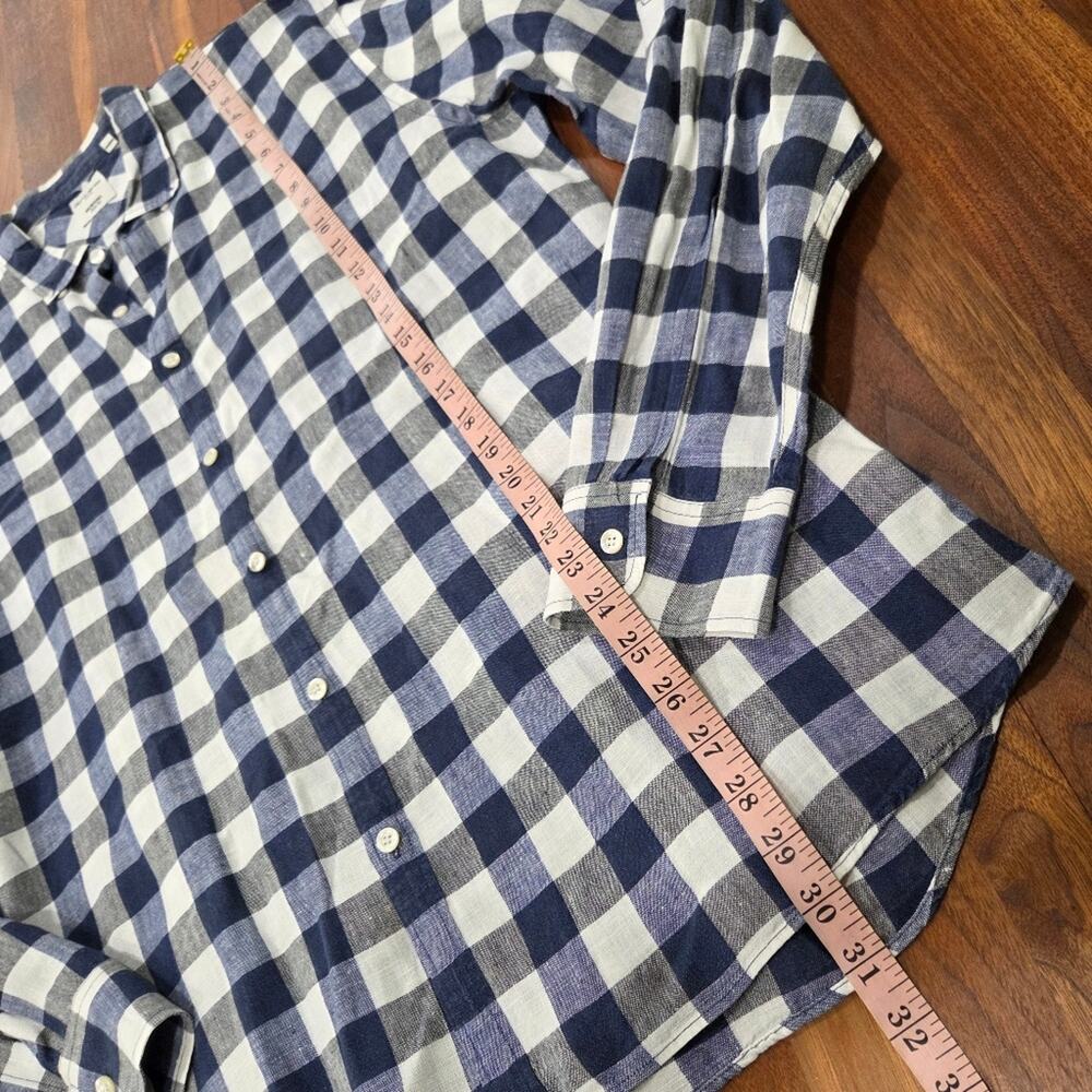 Baird MCnutt Linen Slim Fit Murano Checkered Men's Shirt Size XL - Picture 4 of 7